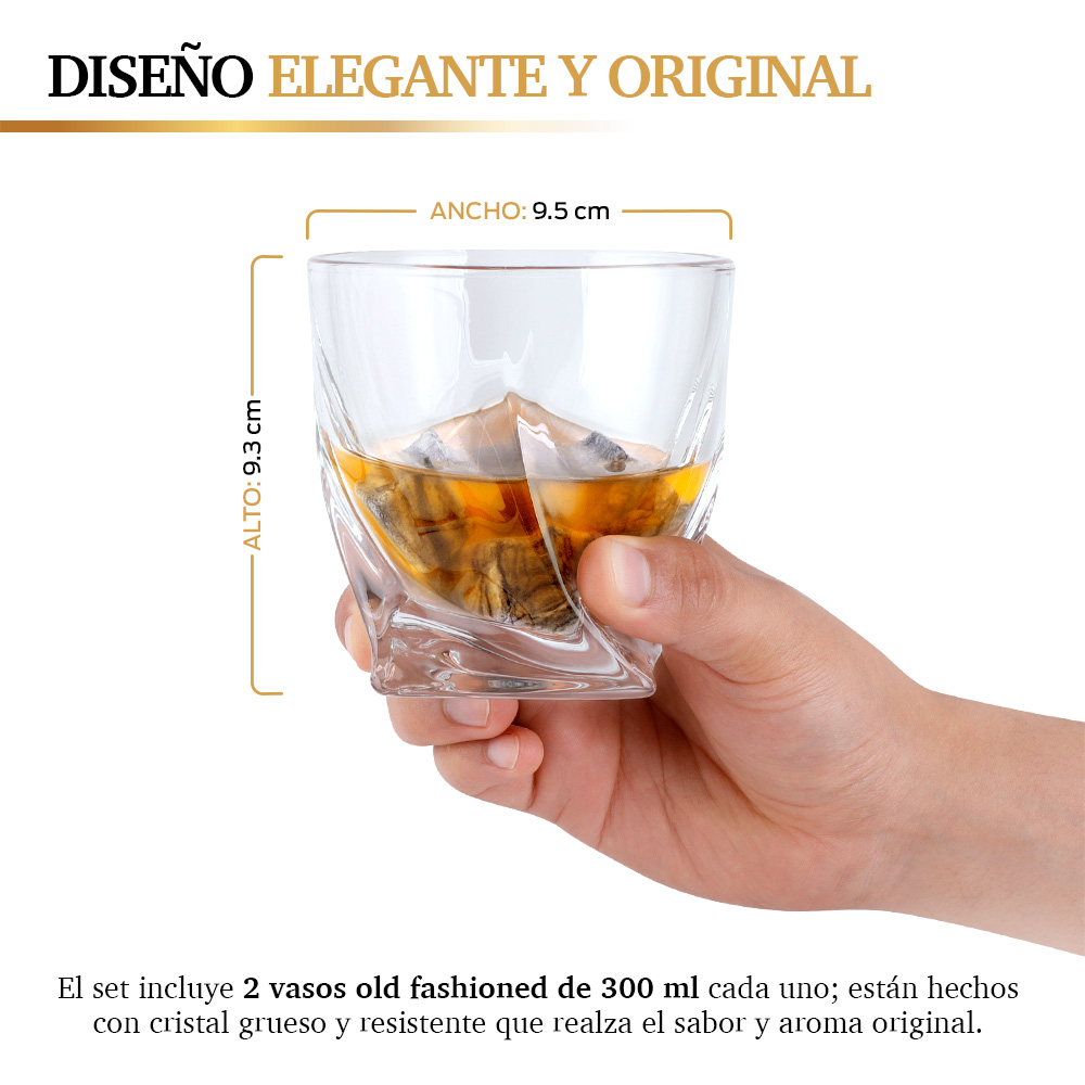 Set de Regalo con Vasos de Vidrio y Accesorios para Coctelería