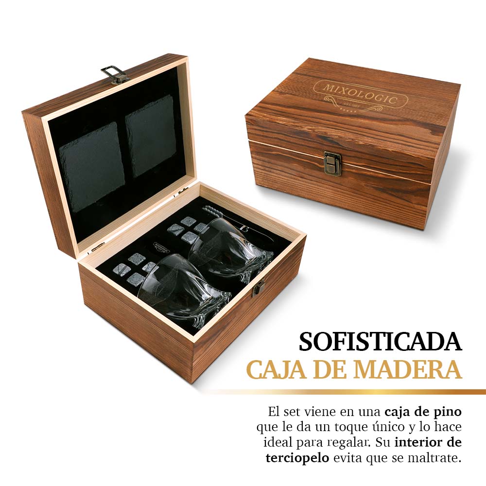 Set de Regalo con Vasos de Vidrio y Accesorios para Coctelería