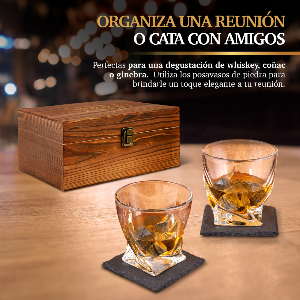 Set de Regalo con Vasos de Vidrio y Accesorios para Coctelería