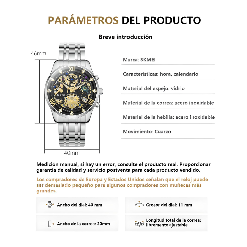 Reloj Skmei 7039 Relojes Mecánicos Esqueleto Impermeable Men.