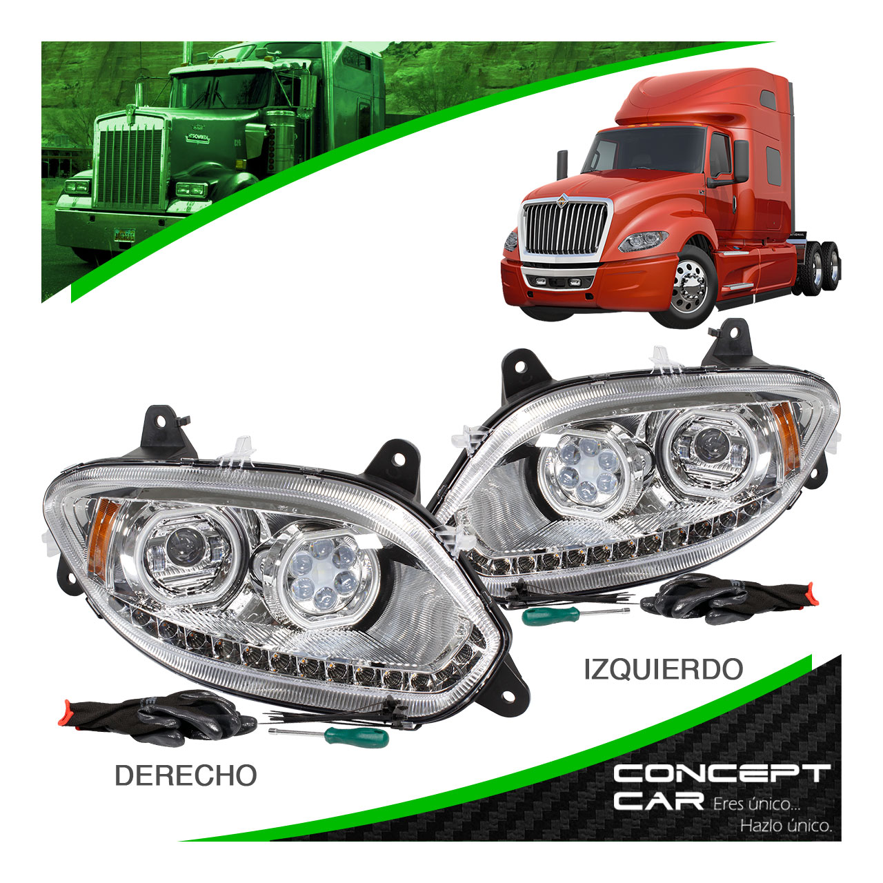 Par Faro Unidad International Lt Led Performance Dual Cromo