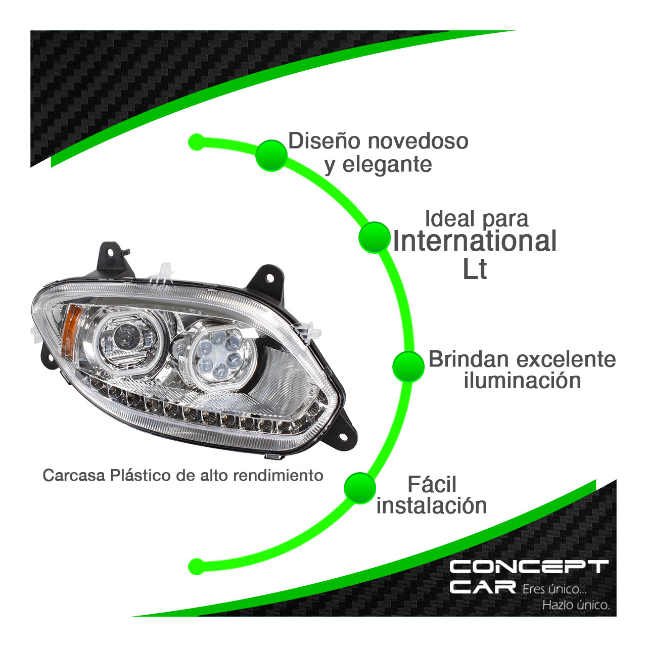 Par Faro Unidad International Lt Led Performance Dual Cromo