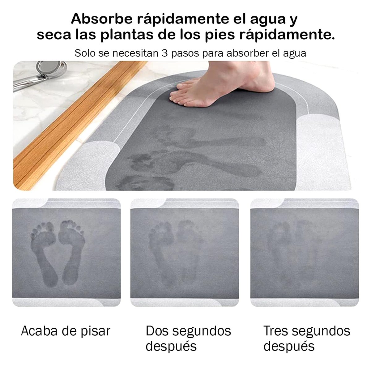 Tapete de Baño Ultra Absorbente y Antideslizante Extragrande