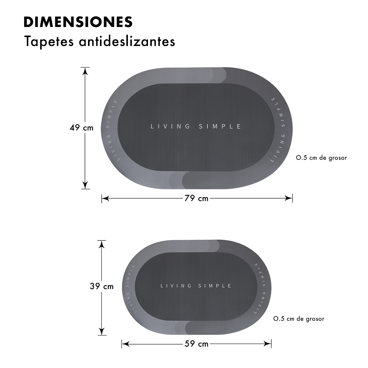 Tapete de Baño Ultra Absorbente y Antideslizante Extragrande