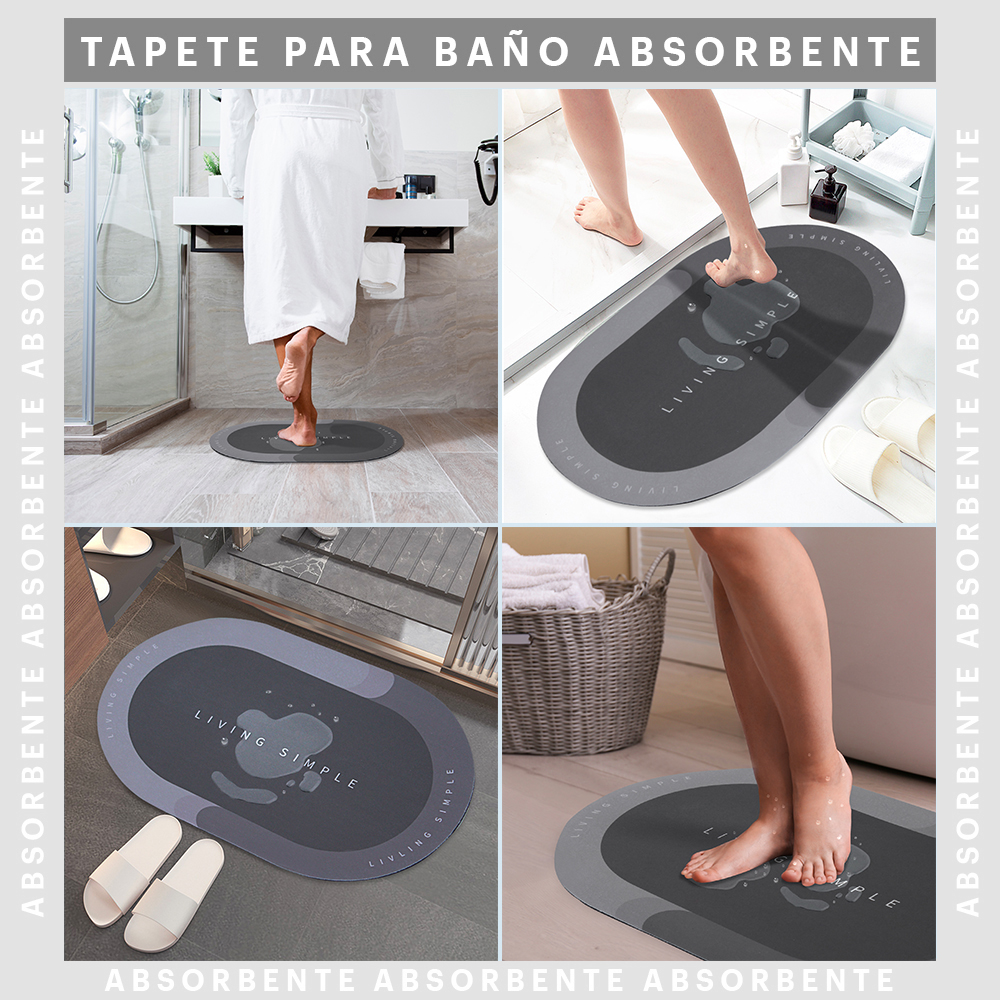 Tapete de Baño Ultra Absorbente y Antideslizante Extragrande