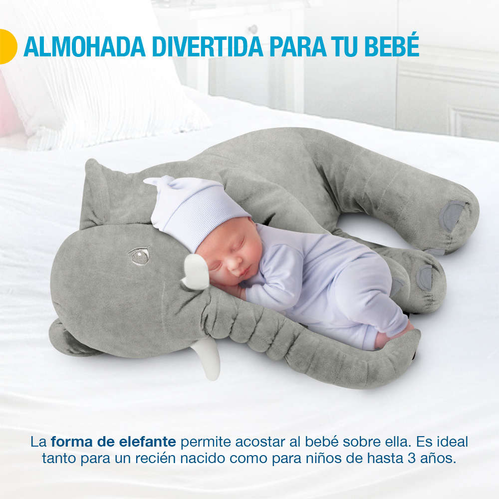 Almohada de Soporte para Bebé Elefante Peluche Gigante