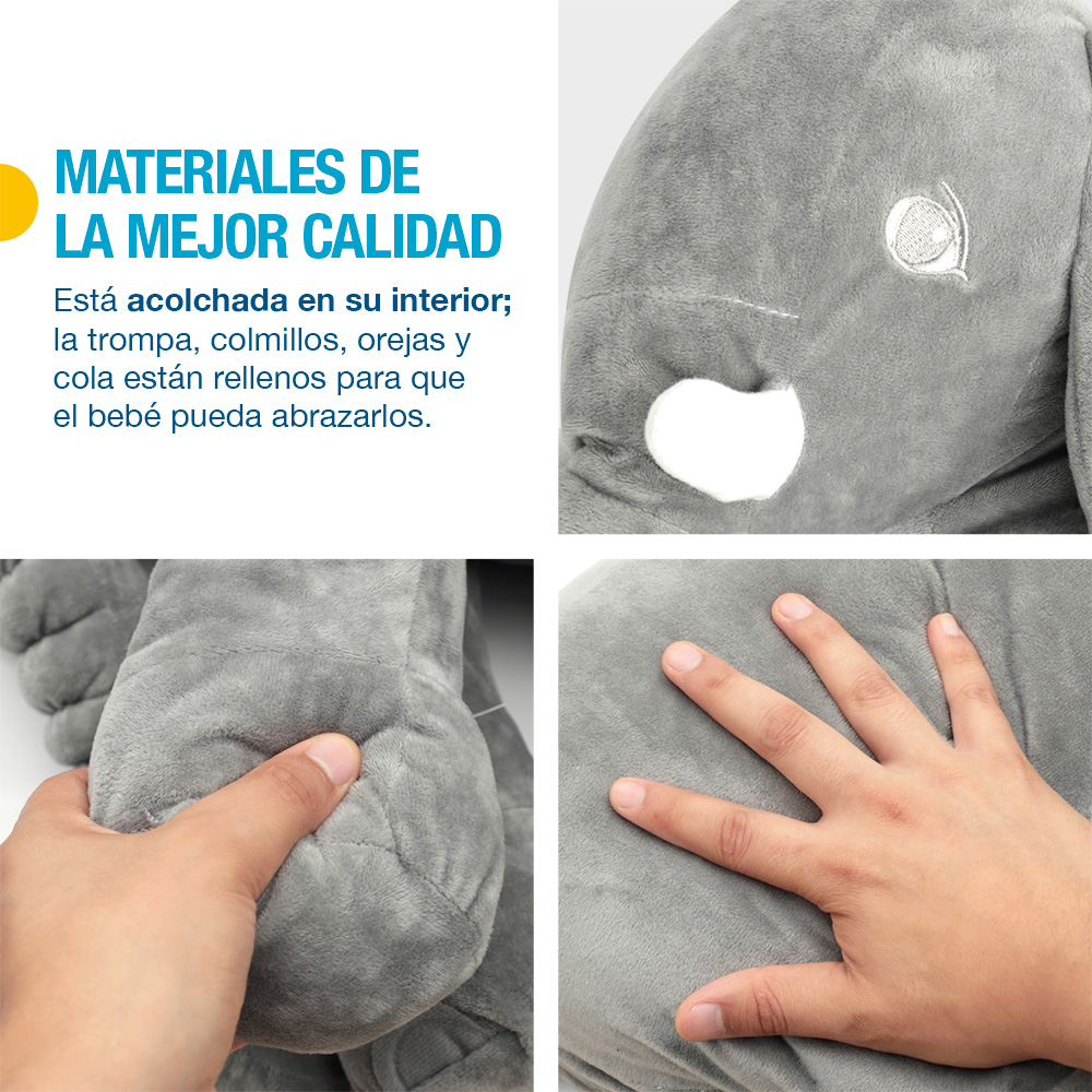 Almohada de Soporte para Bebé Elefante Peluche Gigante