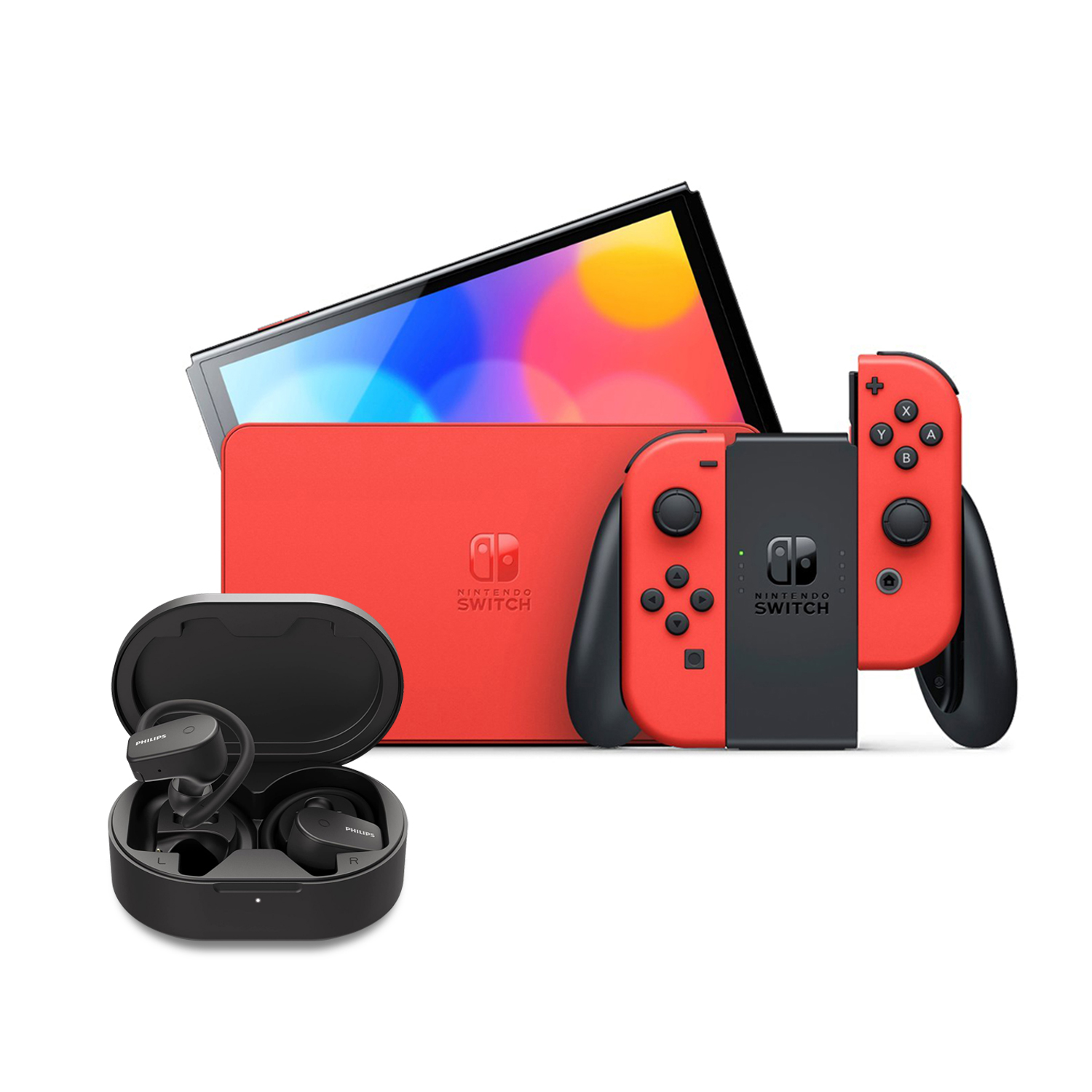 NINTENDO SWITCH OLED MARIO 64GB MÁS AUDIFONOS SPORTS