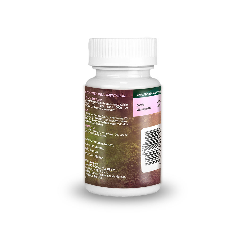 SUPLEMENTO DE CALCIO C/VITAMINA D3 P/REPTILES 135 G