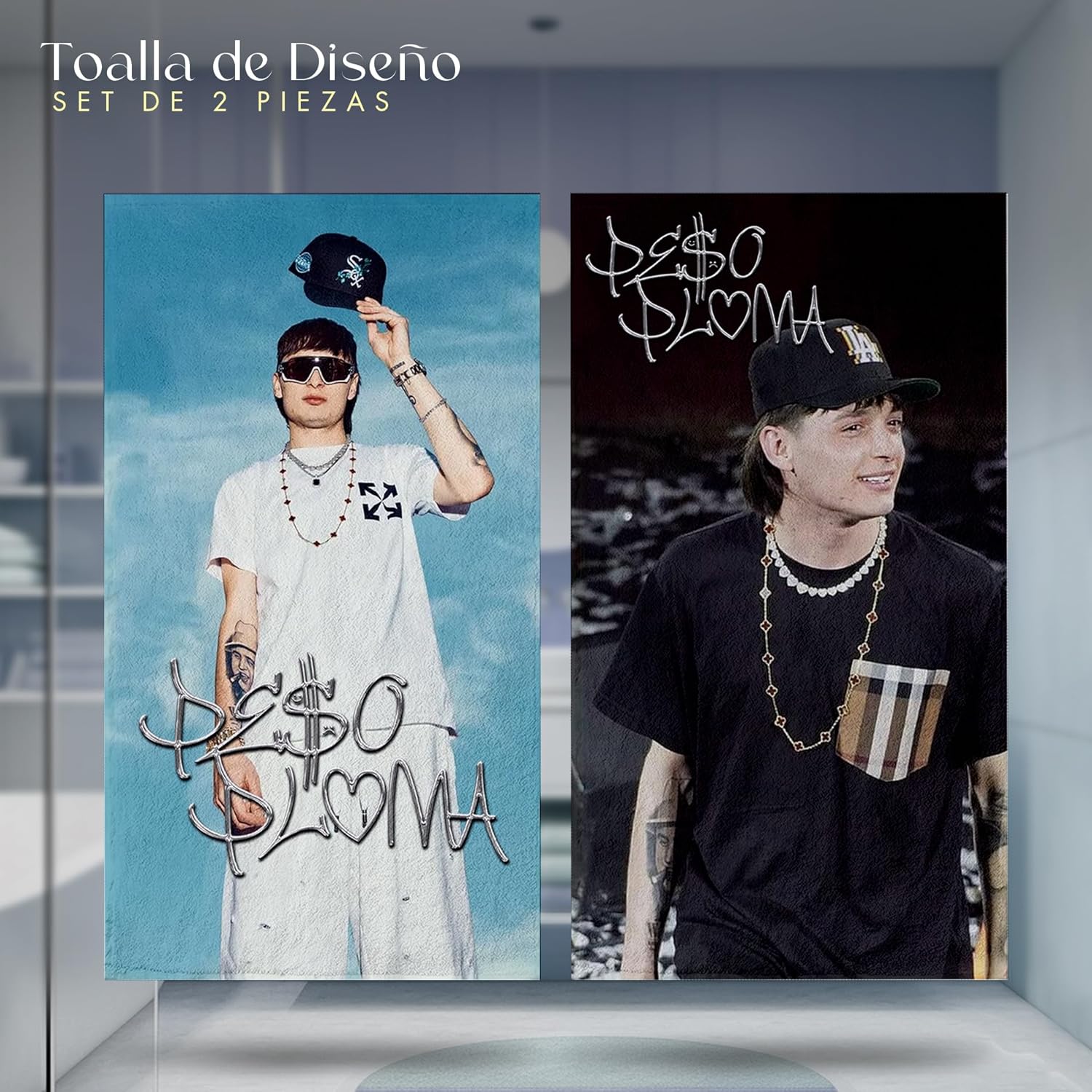 Set 2 Toallas De Baño Diseño Peso Pluma Microfibra de Poliéster.