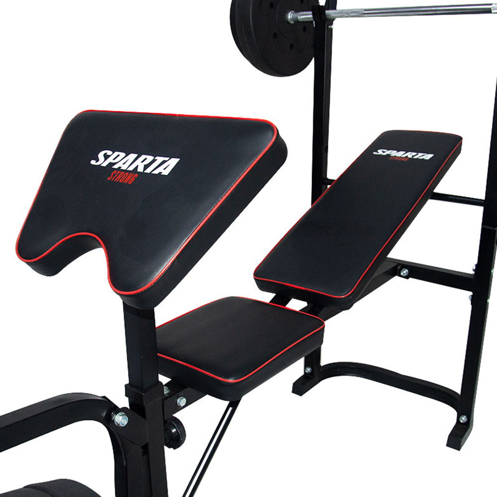 Banco Multifuncional con Barra y Discos 55kg WORKOUTB55KG SPARTA BANSPA0001