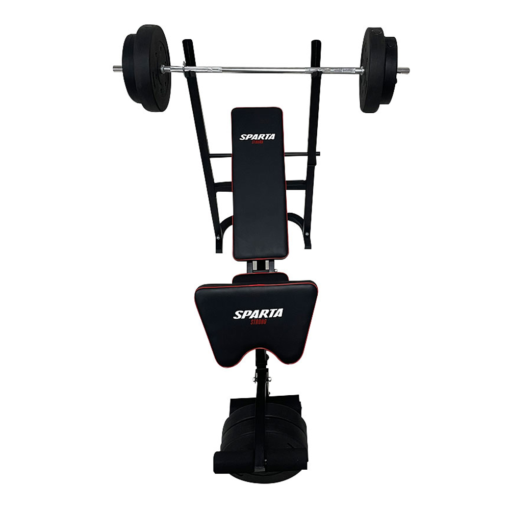 Banco Multifuncional con Barra y Discos 55kg WORKOUTB55KG SPARTA BANSPA0001