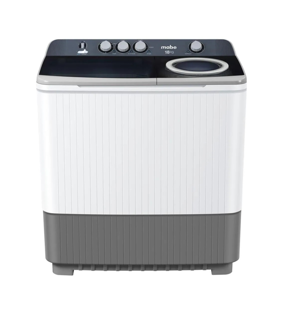Lavadora de 2 Tinas Mabe LMDX8124PBAB0 18Kg Blanco con Gris