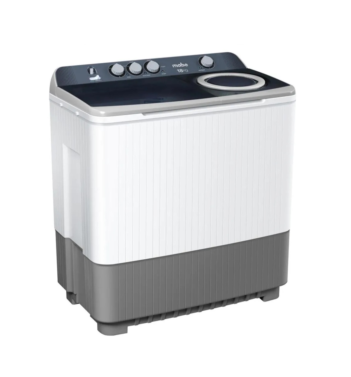 Lavadora de 2 Tinas Mabe LMDX8124PBAB0 18Kg Blanco con Gris