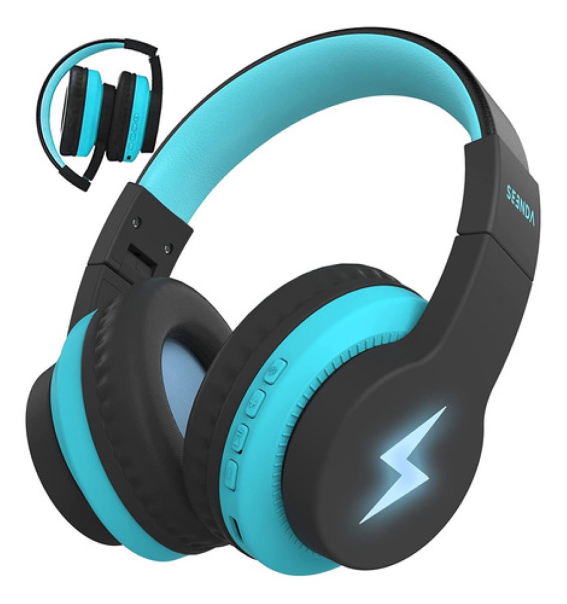 Auriculares Bluetooth Diadema Inalámbricos 45h Para Niños Negro Azul