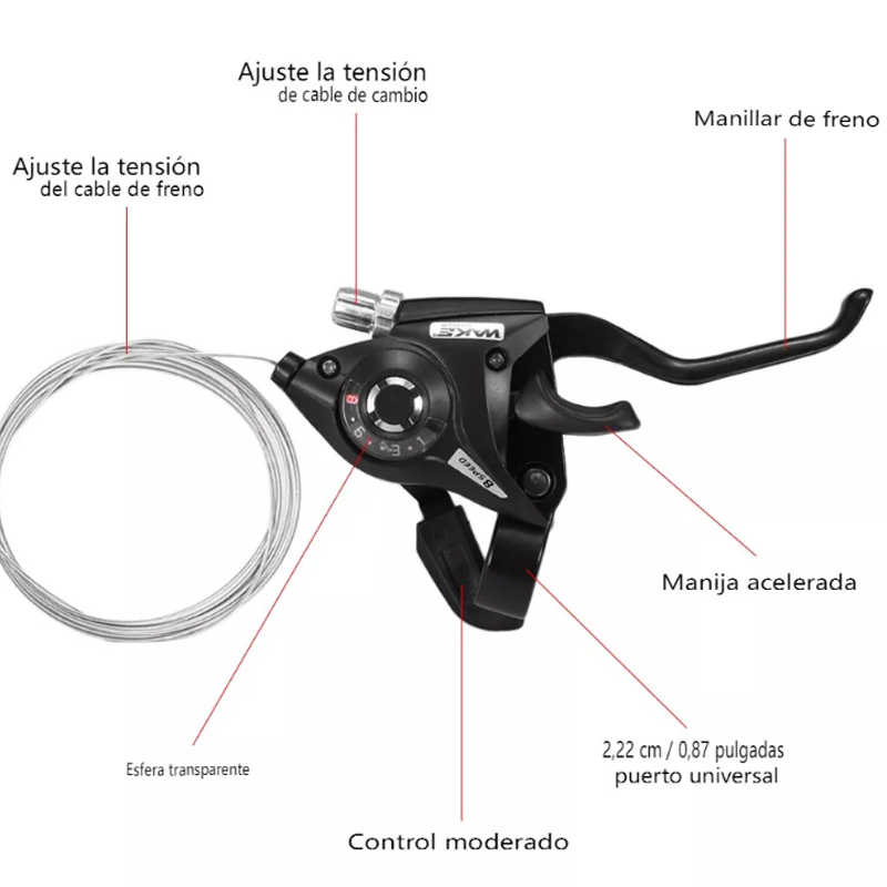 Palancas De Freno /cambios Bicicleta Montaña 24 Vel 3x8