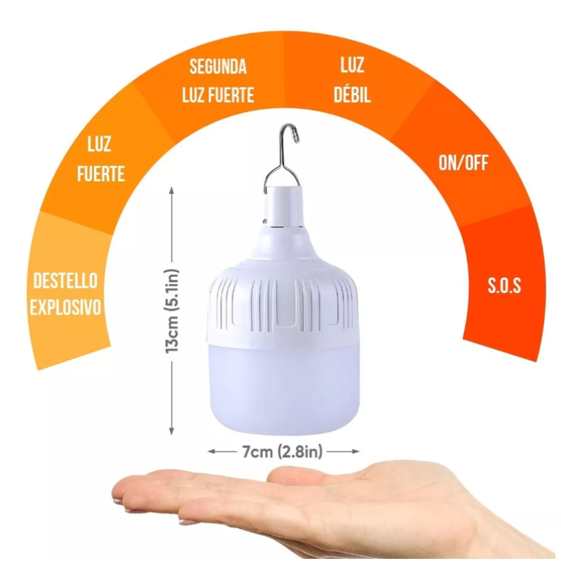 Foco portatil Recargable Emergencia Usb 80w.