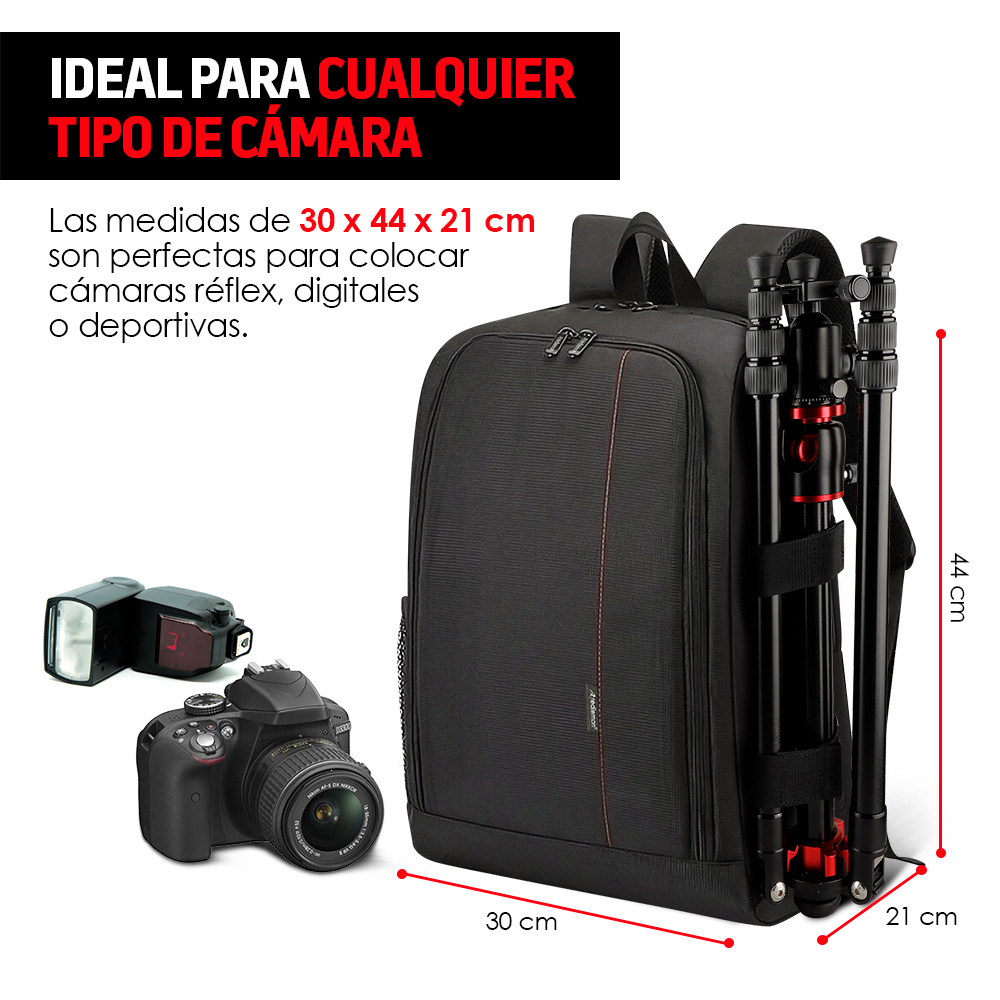 Mochila para Cámara Fotográfica con Compartimentos M-3000 