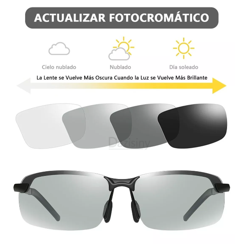Lentes Gafas Deportivas Fotosensibles Protección Uv 3 En 1