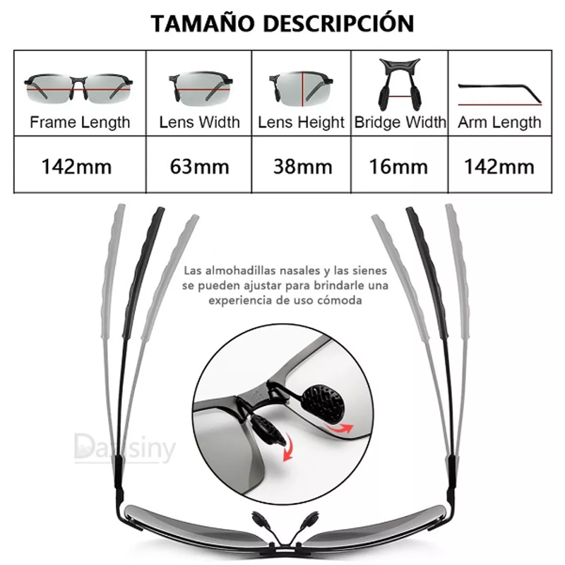 Lentes Gafas Deportivas Fotosensibles Protección Uv 3 En 1
