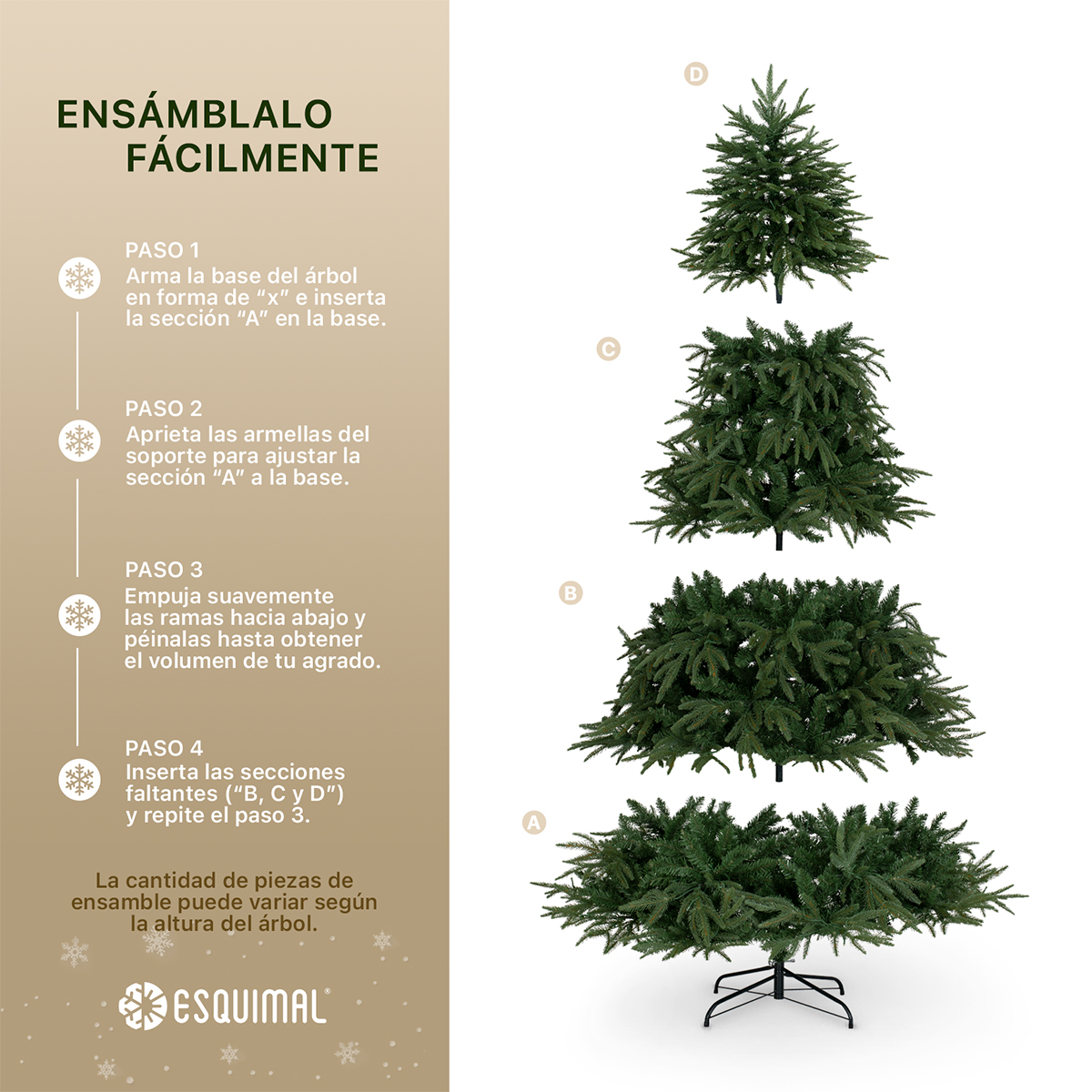 Árbol de Navidad Luces Led Pino 2.2m 1350 Ramas - Verde para ESQUIMAL