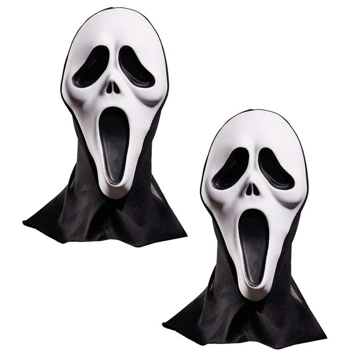 Costum Máscara Ghost Face MXREA-002-6 2 pzas, 30x17x6cm Plástico PVC BlancoNegro Máscara Scream, ScreamMask