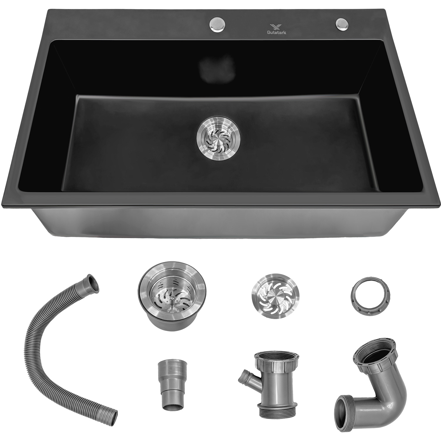 Tarja Fregadero Cuarzo Negro Tina Grande Antiruido Granito