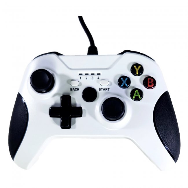 Control alambrico compatible con Xbox 360 Blanco Teknogame