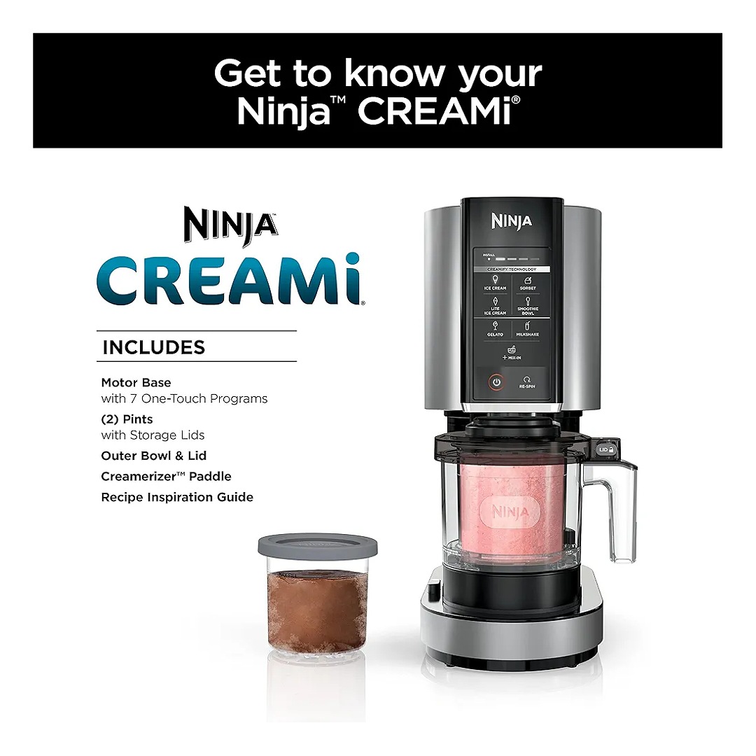 Maquina Para Hacer Nieve Ninja Creami 7 Programas Nc301 Gelatos, Mezclas, Batidos, Sorbete