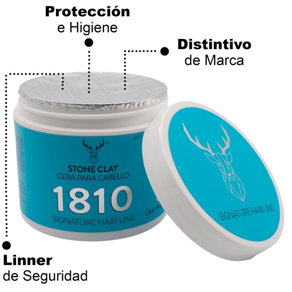 1810 STONE CLAY POMADE. CERA PARA CABELLO FIJACIÓN MUY ALTA BRILLO NATURAL. BASE AGUA.