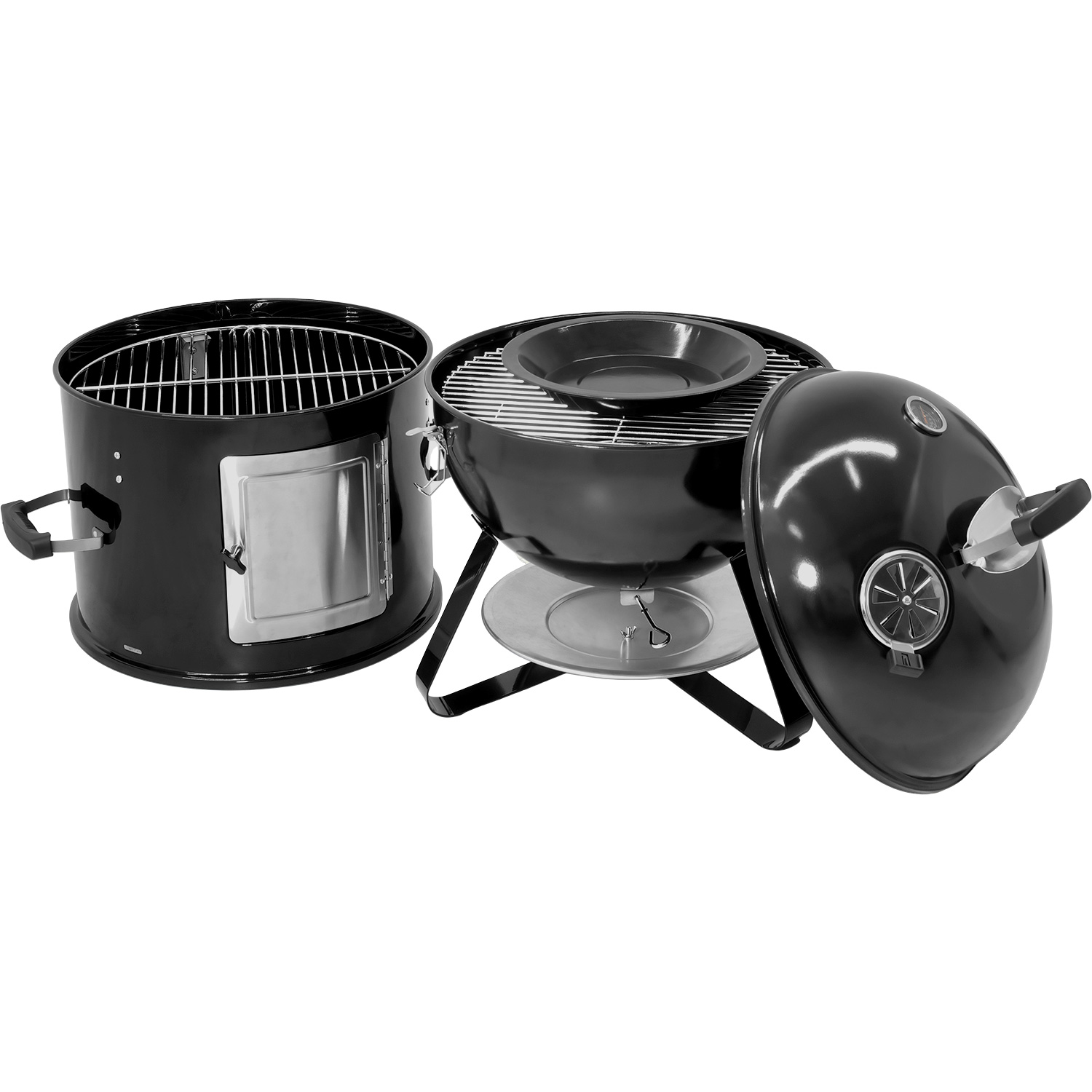 Asador Ahumador Tipo Bala 2 En 1 Carbon 2 Parrillas 20 .