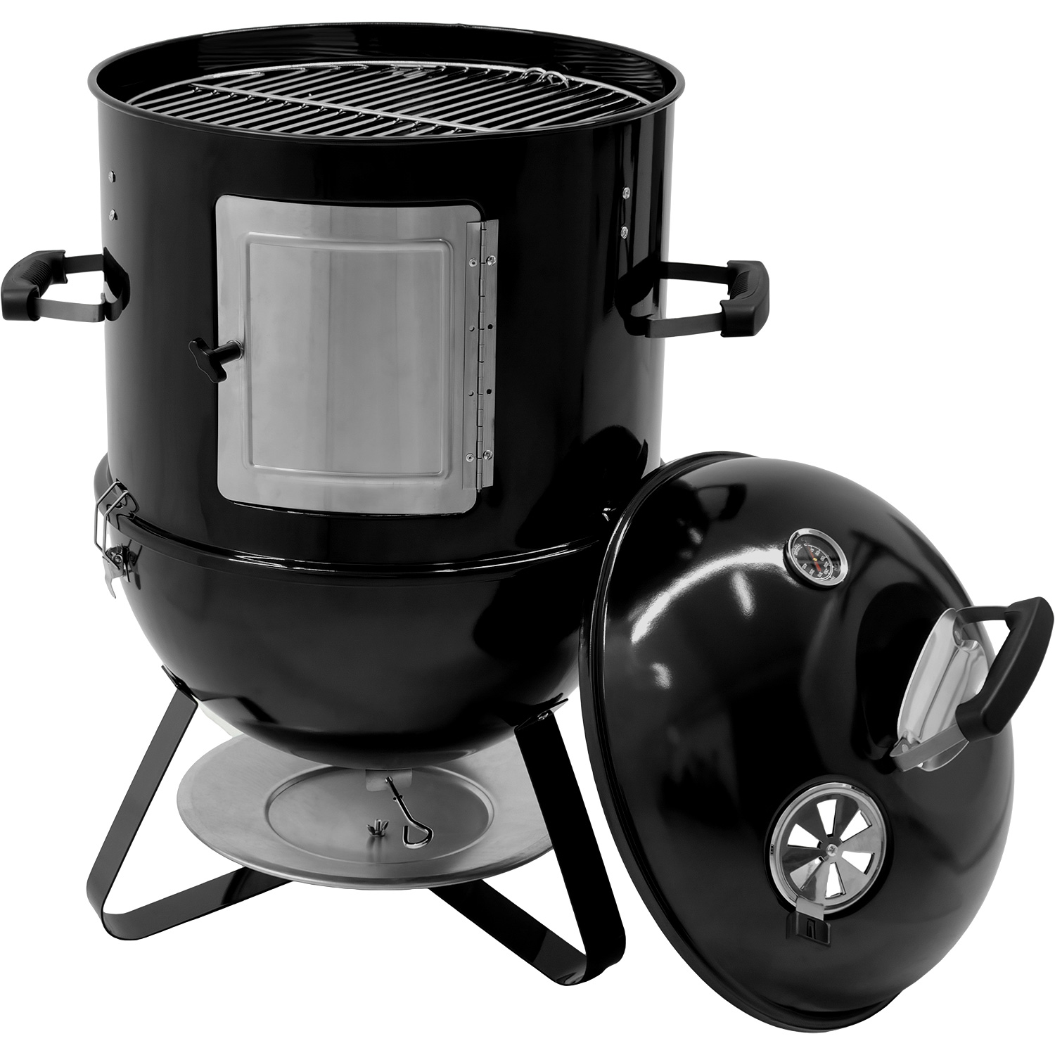 Asador Ahumador Tipo Bala 2 En 1 Carbon 2 Parrillas 20 .