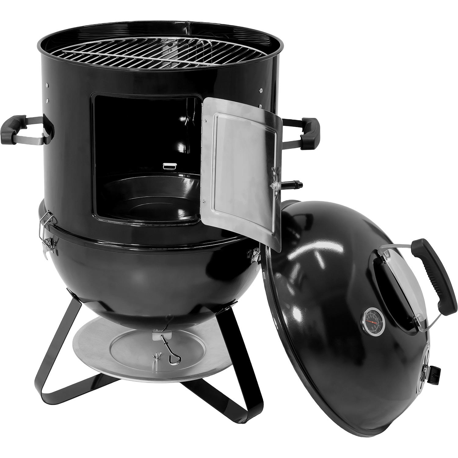 Asador Ahumador Tipo Bala 2 En 1 Carbon 2 Parrillas 20 .