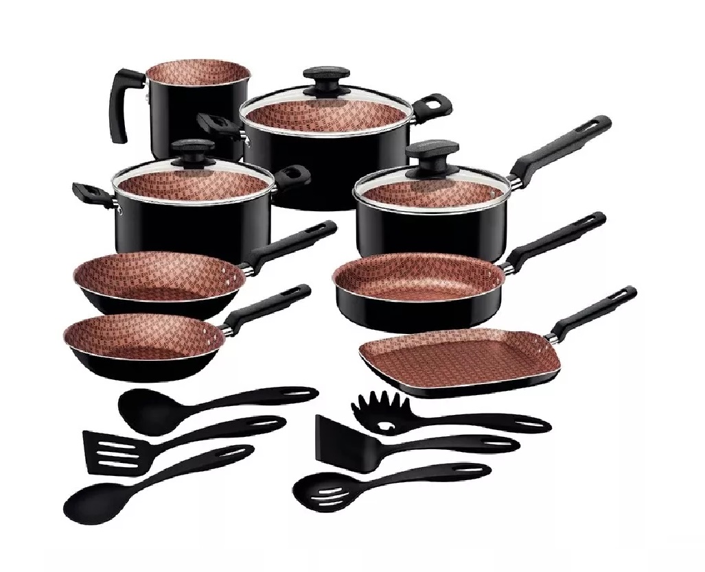 Batería De Cocina Tramontina En Aluminio 27899-360 17 Piezas