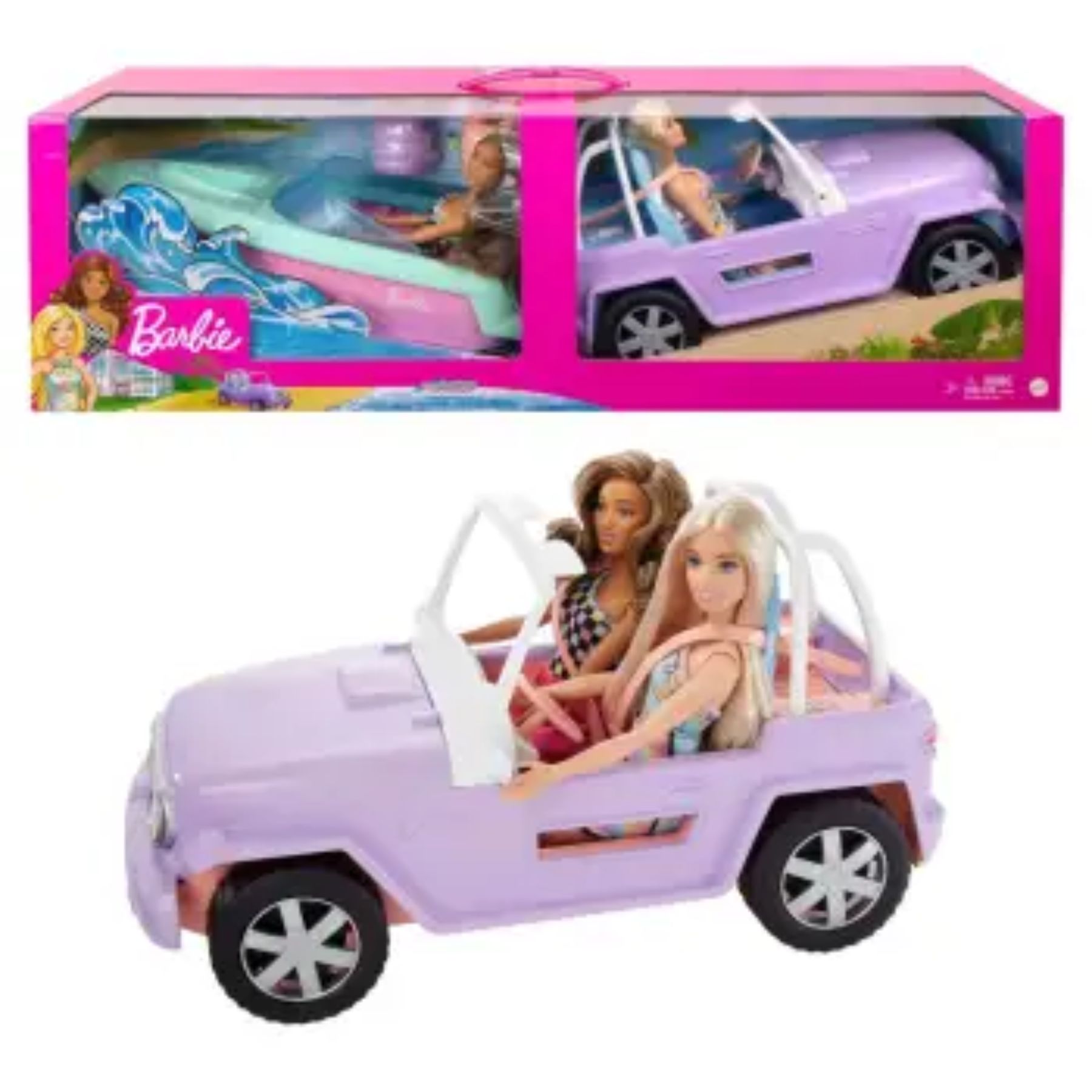 Set de Juego Paseo Amigas con Carrito Y Lancha Barbie SMS - ROSA