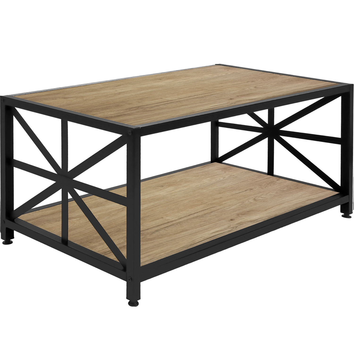 Mesa Centro Minimalista Moderna 2 Niveles 107cm Cuadrada