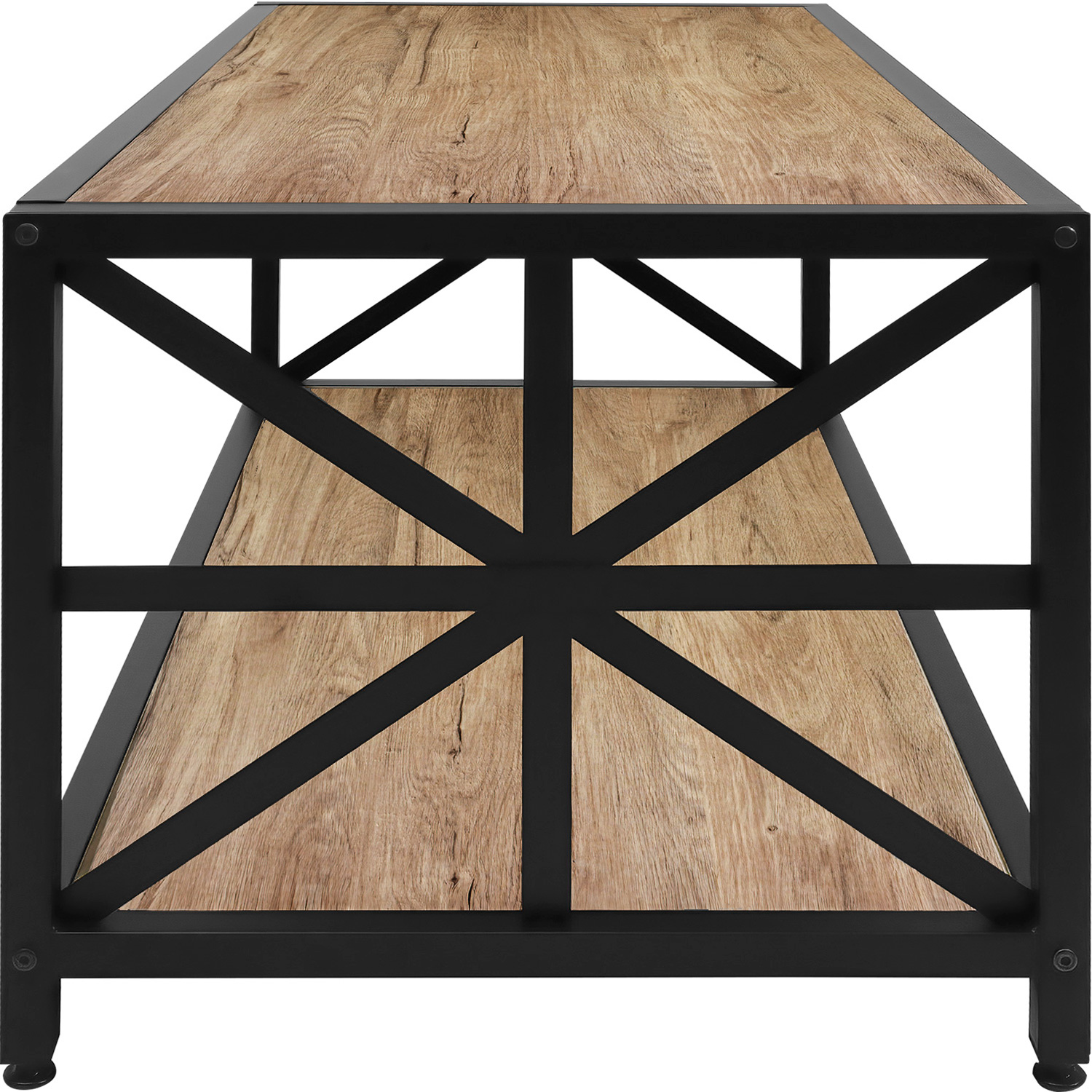 Mesa Centro Minimalista Moderna 2 Niveles 107cm Cuadrada