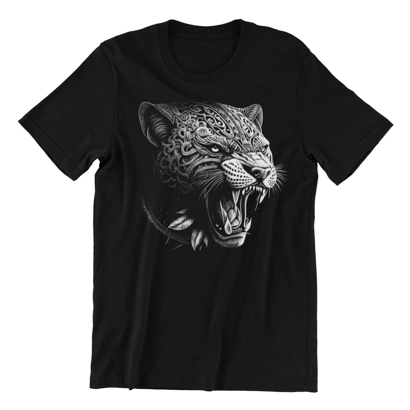 Playera Caballero y Dama Jaguar con Hojas Animales Cultura 