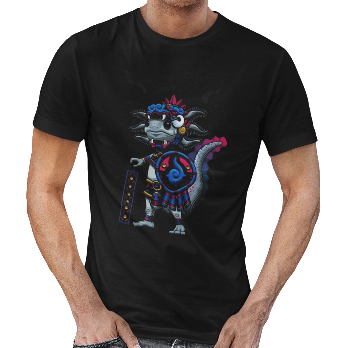 Playera Caballero y Dama Guerrero Ajolote Animales Mitología 