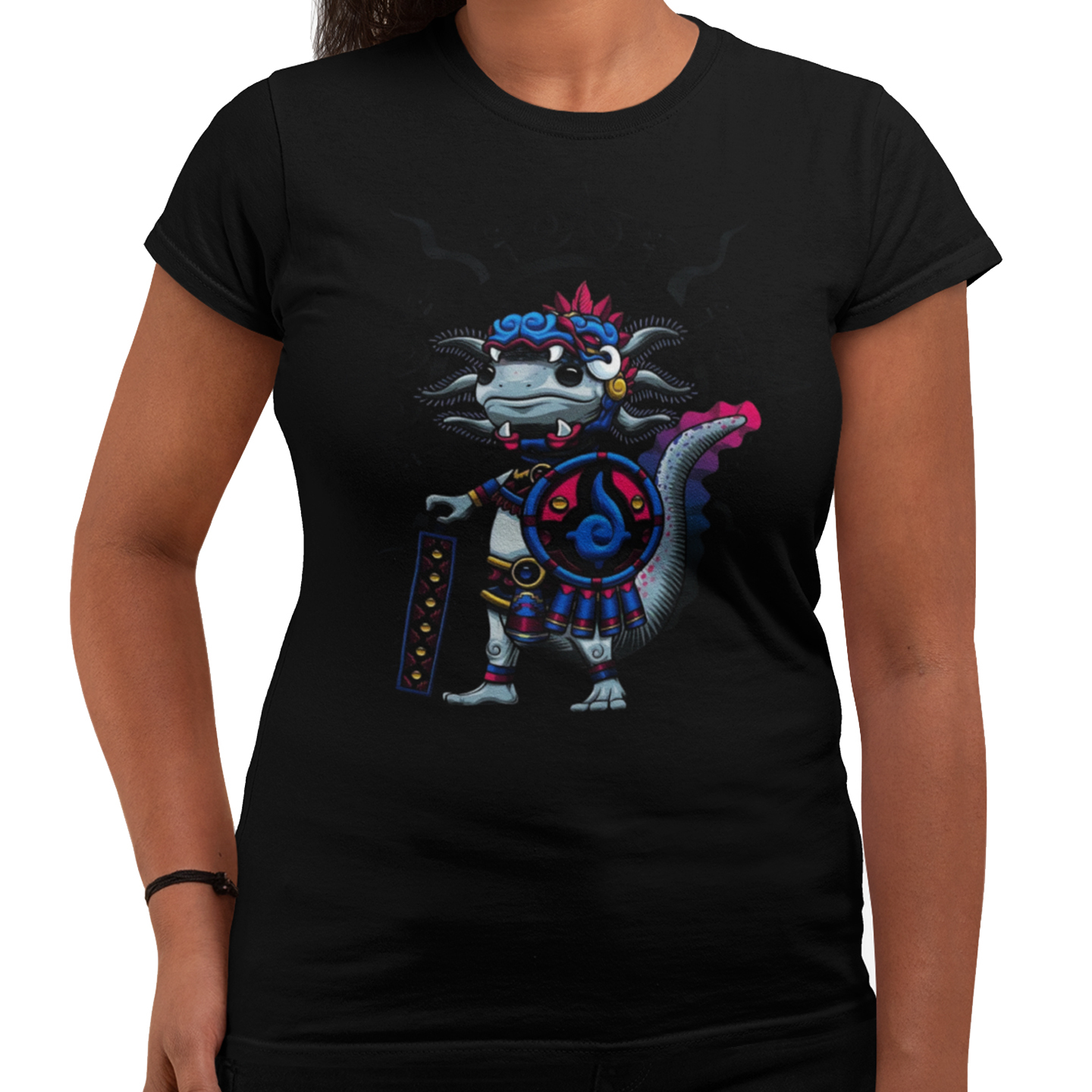 Playera Caballero y Dama Guerrero Ajolote Animales Mitología 