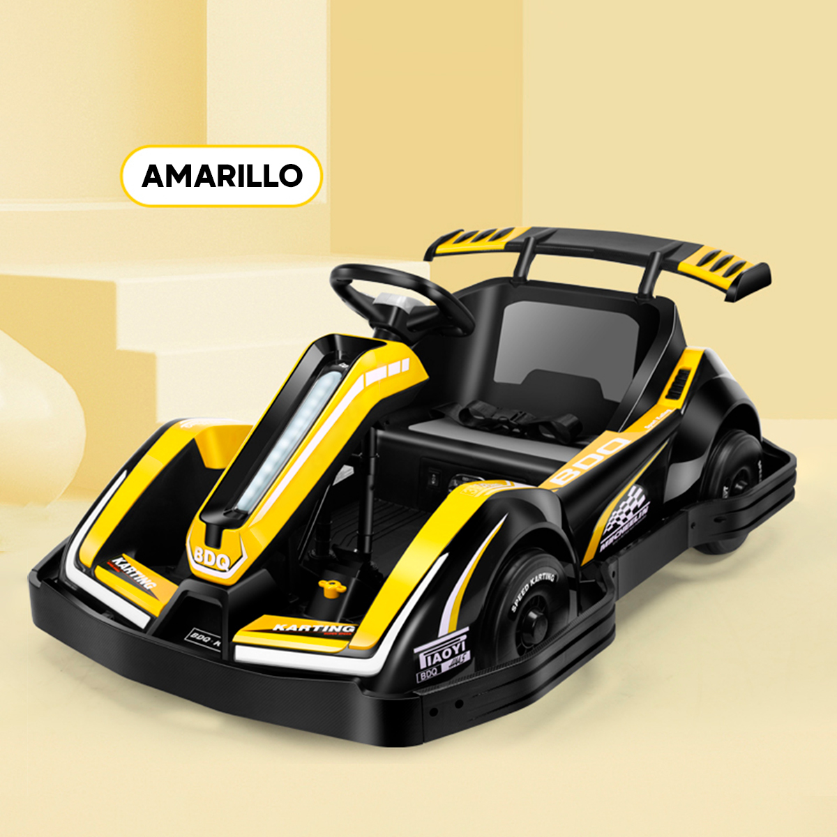 Go Kart Eléctrico Infantil Honey Whale K5 Amarillo