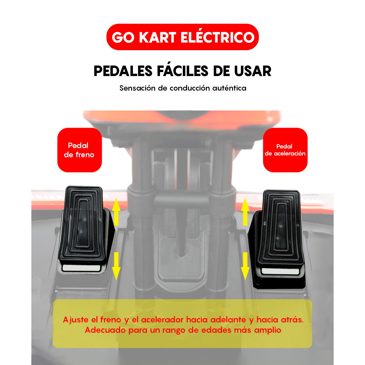 Go Kart Eléctrico Infantil Honey Whale K5 Amarillo