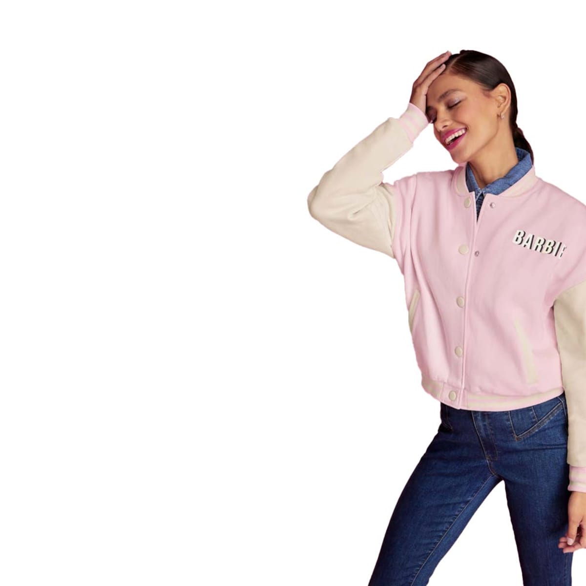 Chamarra estampada de Barbie, color rosa, para mujer, mod. 1092152