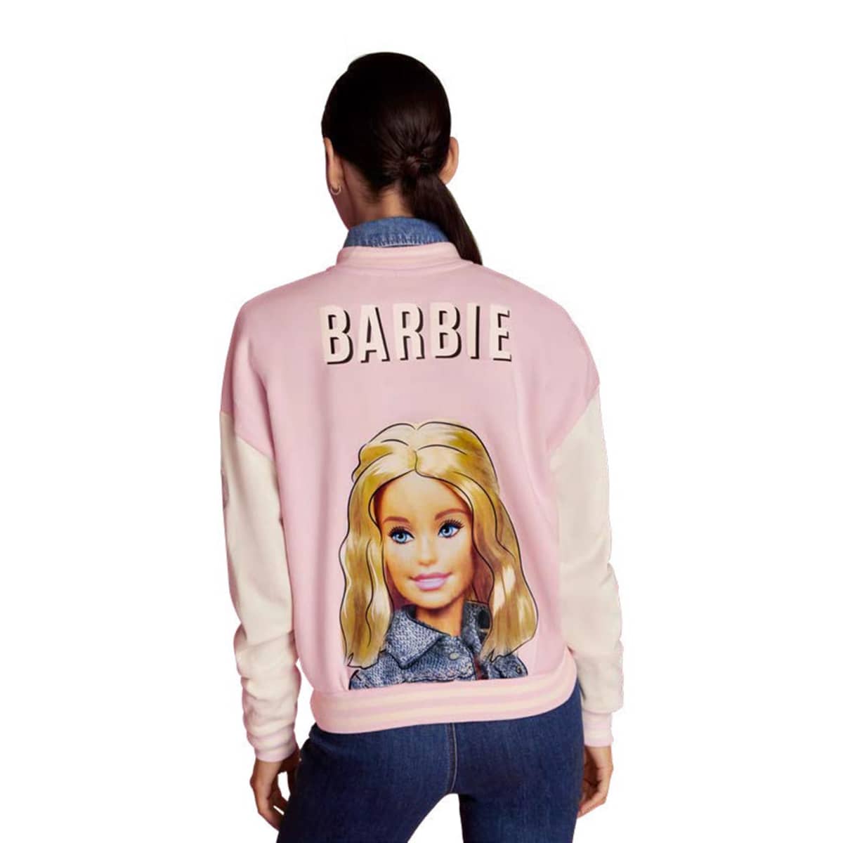 Chamarra estampada de Barbie, color rosa, para mujer, mod. 1092152
