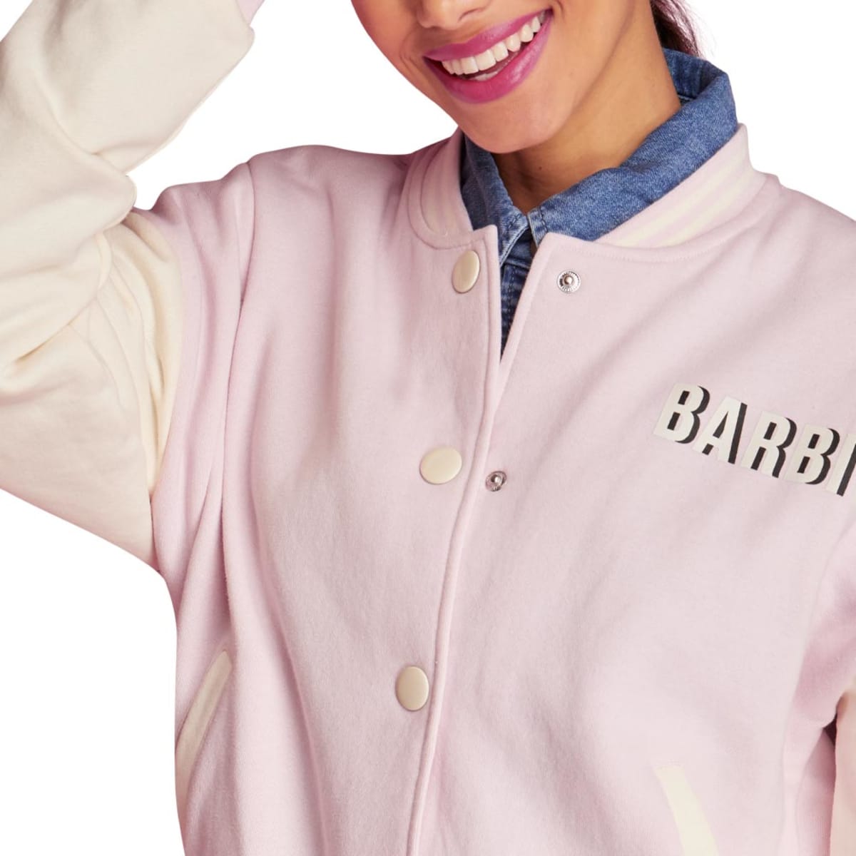 Chamarra estampada de Barbie, color rosa, para mujer, mod. 1092152