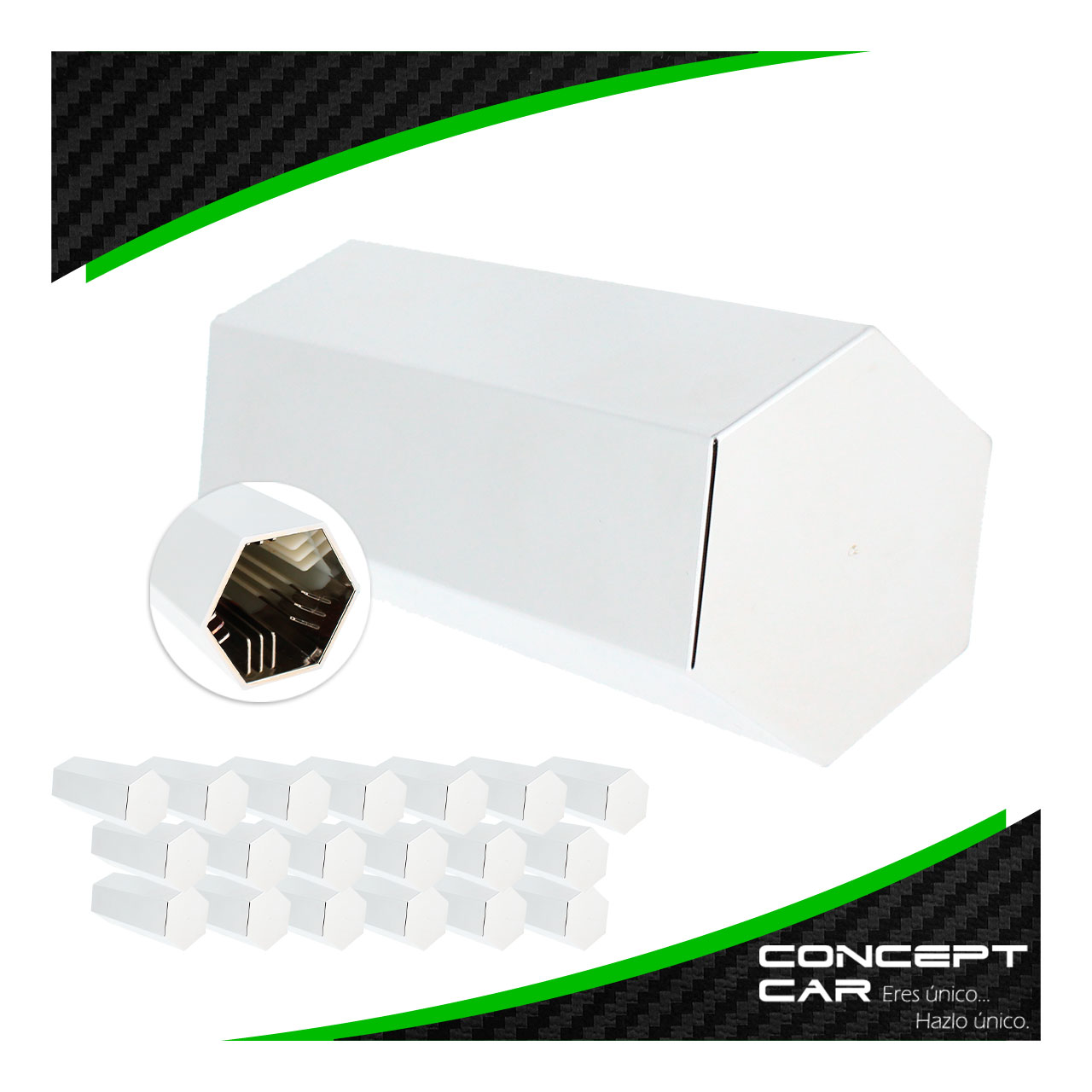 20 Capuchon Cubre Tuercas Cromado Presion Grande Extra Largo