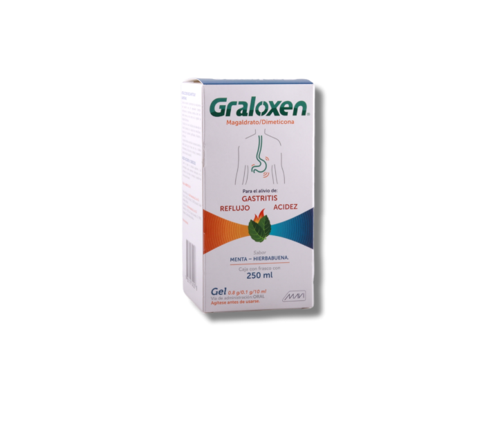 Graloxen Magaldrato/dimeticona 0.8g/0.1g/10ml Gel 250ml