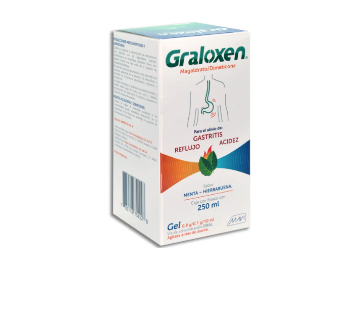 Graloxen Magaldrato/dimeticona 0.8g/0.1g/10ml Gel 250ml