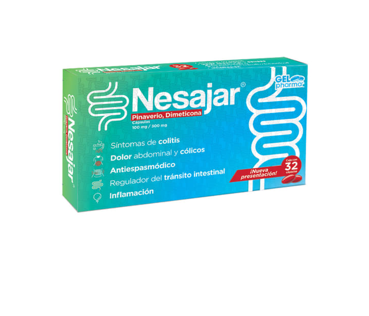 Nesajar Pinaverio/ Dimeticona C/32 Cápsulas Gelpharma