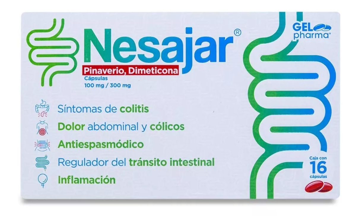 Nesajar Pinaverio, Dimeticona 16 Caps, Gel Pharma